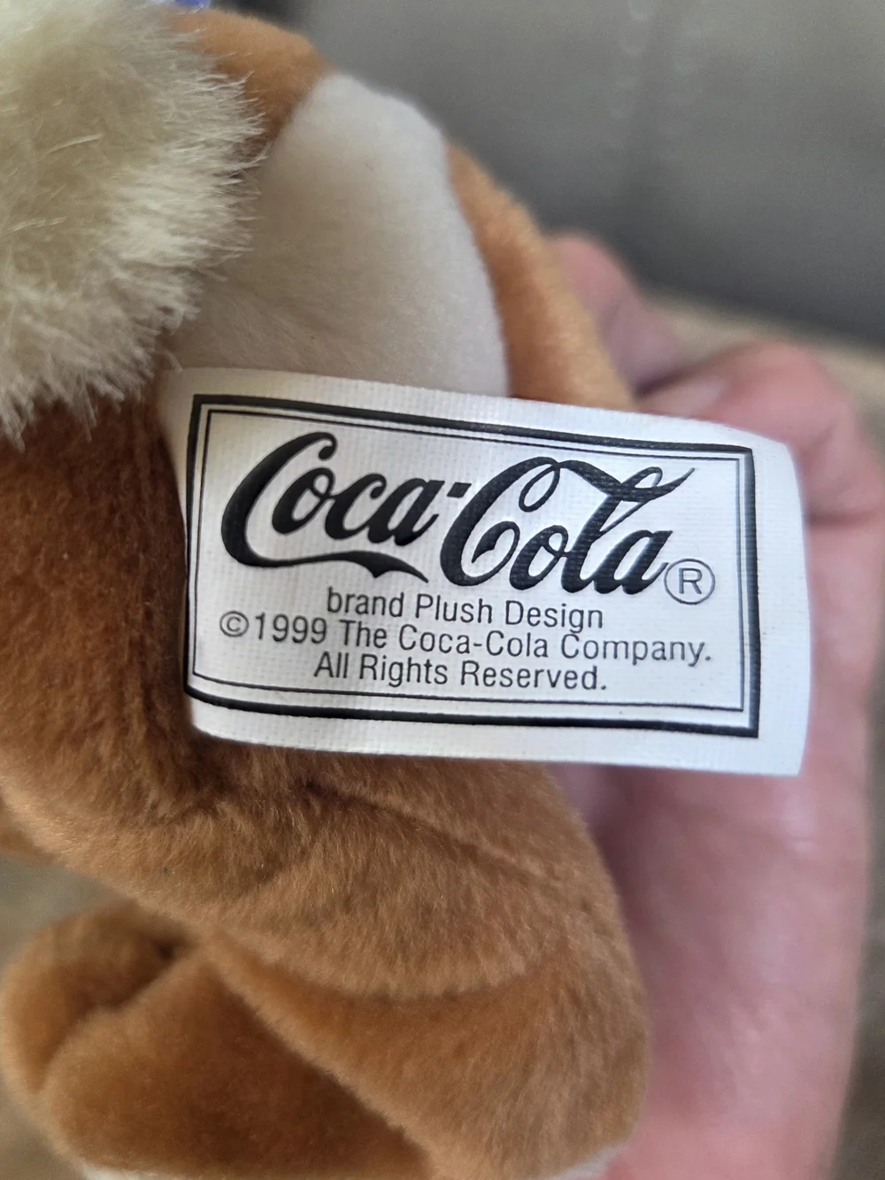 Vintage 1999 Collector Coca Cola Bunny Plush with Mini Bottle ~ Bin Q